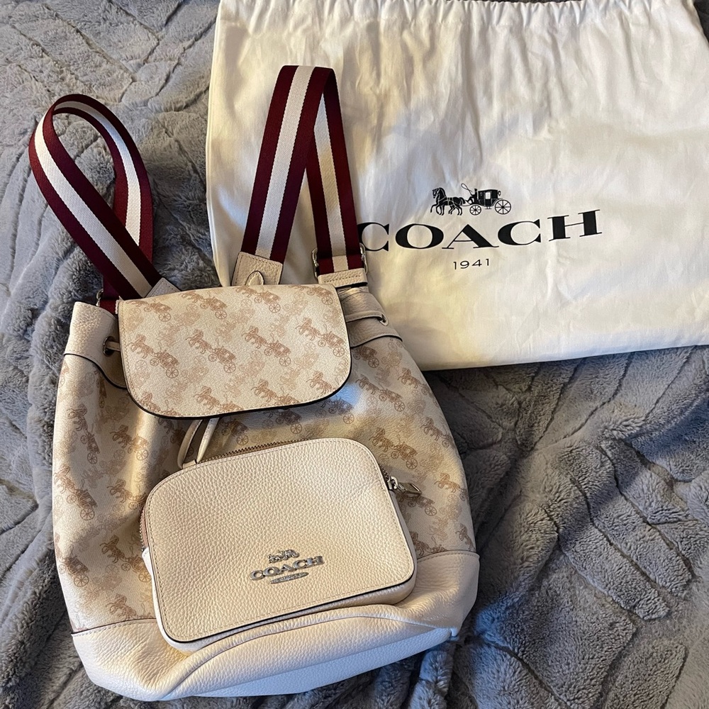 White coach back pack